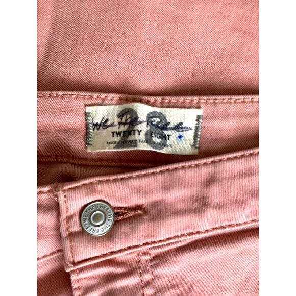 Free People Crop Flare Jeans in Pink Size 28 Denim High Rise Pockets Stretch - Picture 4 of 4